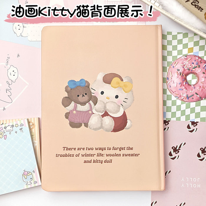 Wholesale Cute Oil Painting Cat hand-held notebook student notebook girl color page notebook
