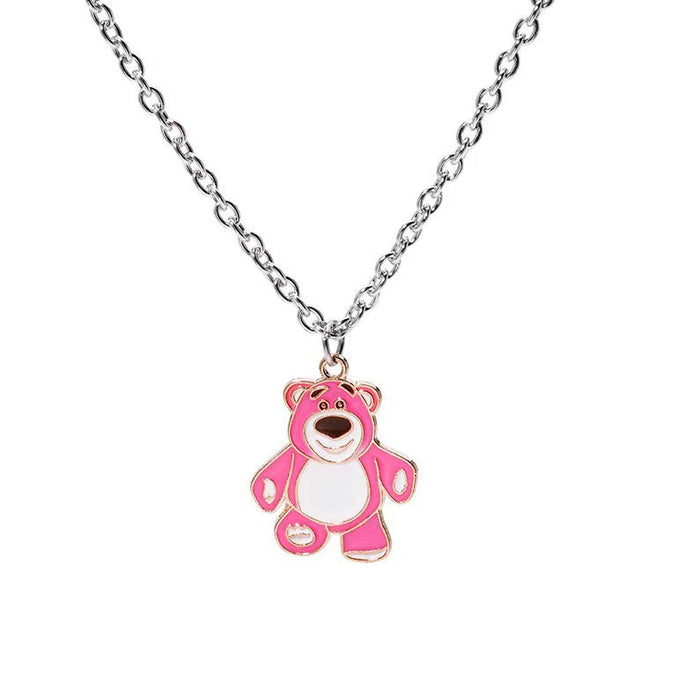 Wholesale Cartoon Style Smiling Bear Personality Pendant Stainless Steel Children's Necklace JDC-NE-YSJZ003