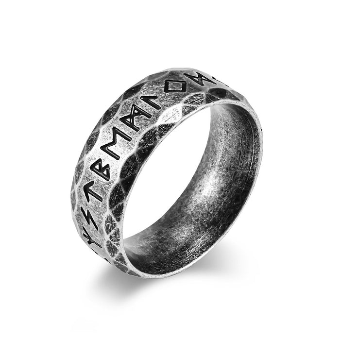 Wholesale Viking Text Stainless Steel Men's Ring JDC-RS-QianF030