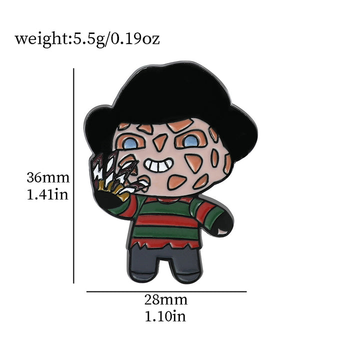 Wholesale  Brooch Cartoon Funny Skull Scream Chainsaw Horror Clown Metal Badge