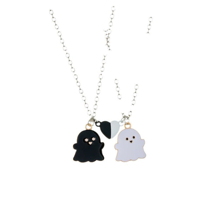 Wholesale Black and White Ghost Cartoon Necklace jewelry Magnetic Necklace