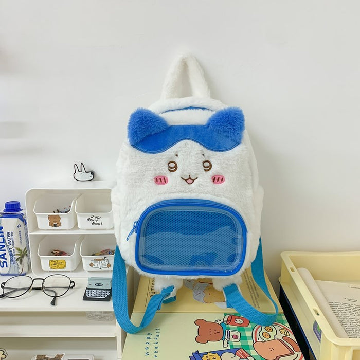 Wholesale Cute cartoon embroidered plush bag, single shoulder crossbody bag, transparent backpack wholesale