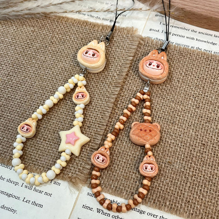 Wholesale mobile phone chain DIY design long key chain original matching bag pendant resin pendant