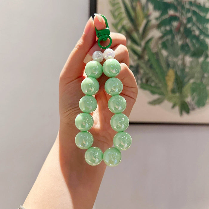 Wholesale Creative Colorful Bright Beads Hand Chain Keychain Couple Car Keychain Pendant