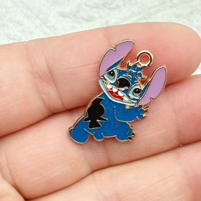 Wholesale 10pcs Cartoon Couple DIY Jewelry Accessories Alloy Enamel Pendant Keychain Earrings