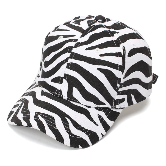 Wholesale Women' s Zebra Pattern Baseball Cap Curved Brim Sun Hat Summer Fashion