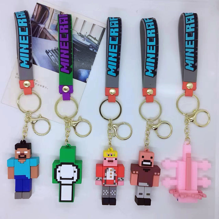 Wholesale Cartoon Block World Keychain Pendant Bag Car Keychain Accessory Gift