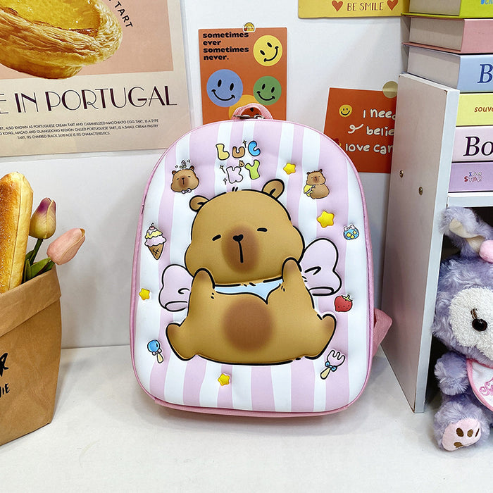 Wholesale New Groundhog Backpack Cute Kindergarten Backpack Boys and Girls Backpack Cute Cartoon Hard Shell