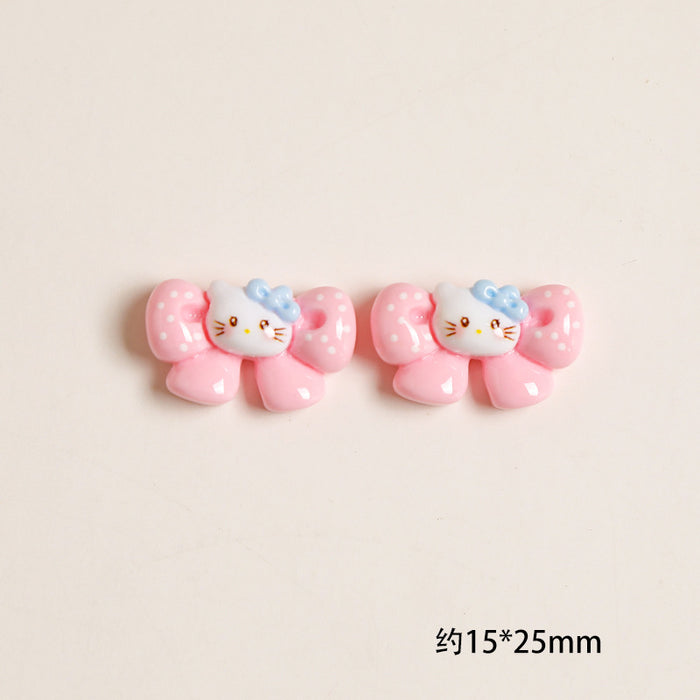Wholesale Pink Bow Cartoon Cream Glue Mobile Phone Case Material Handmade Jewelry Resin Accessories
