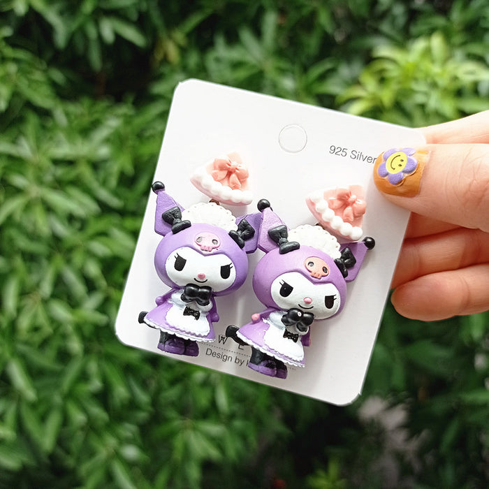 Wholesale Children' s Dream Cute   cosplay Dress-up Maid  Funny Cartoon Earrings