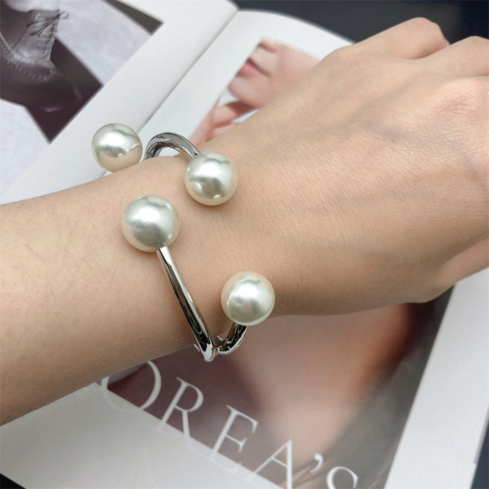 Wholesale Alloy Pearl Open Bracelet JDC-BT-FaX003