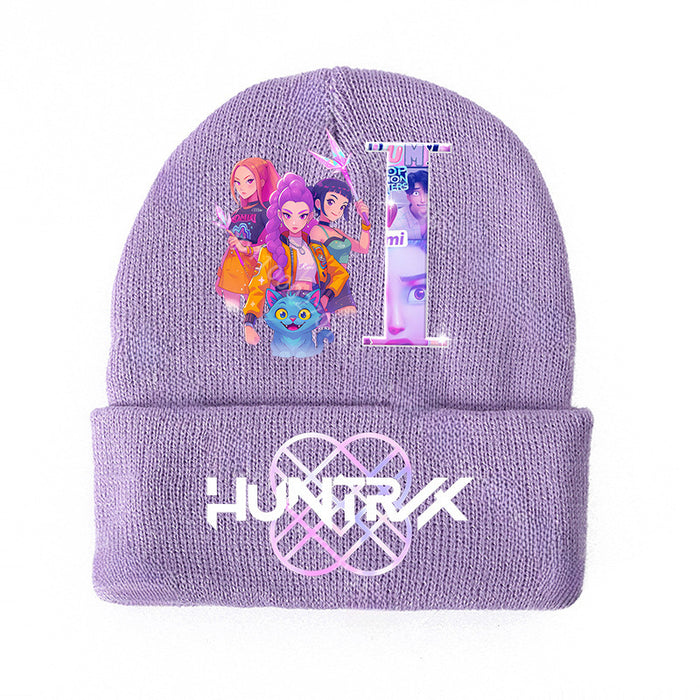 Wholesale KPOP knitted cartoon letters autumn and winter hat