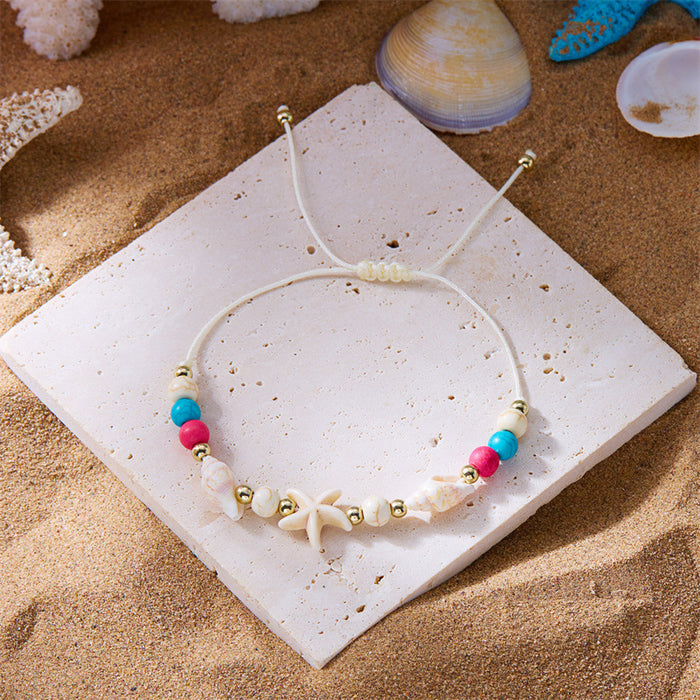 Wholesale Bohemian Sea Star Shell Beaded Bracelet Summer Beach Vacation Jewelry Accessory
