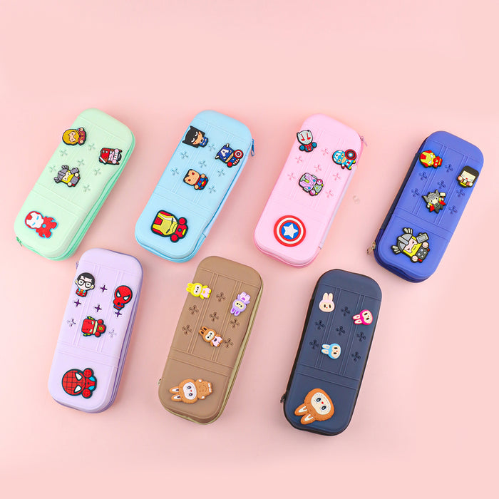 Wholesale Cute Cartoon Silicone Pencil Case DIY Creative Students Stationery Organizer Bag MOQ≥10
