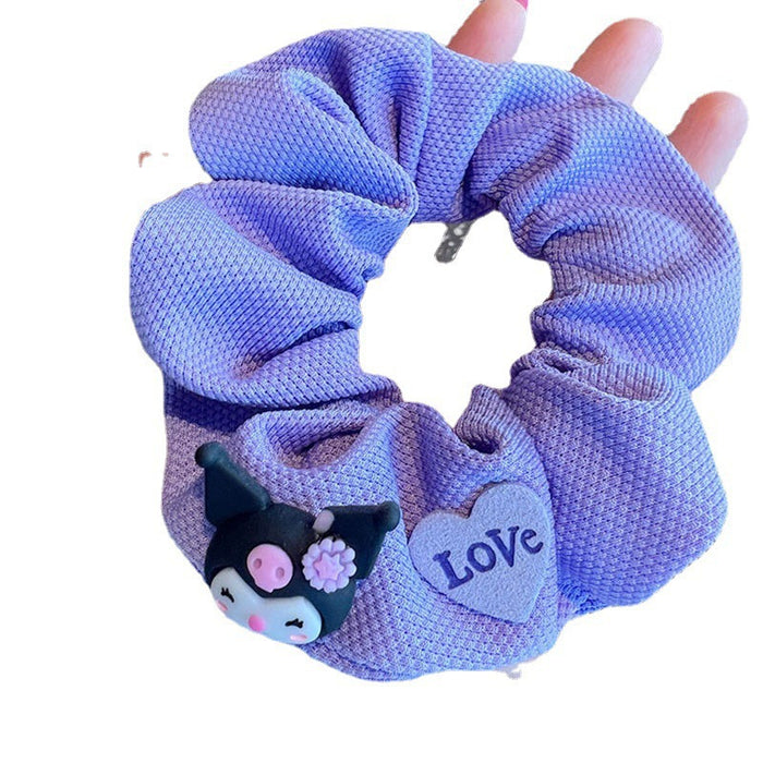Wholesale Purple scrunchie,  cute cartoon hair tie