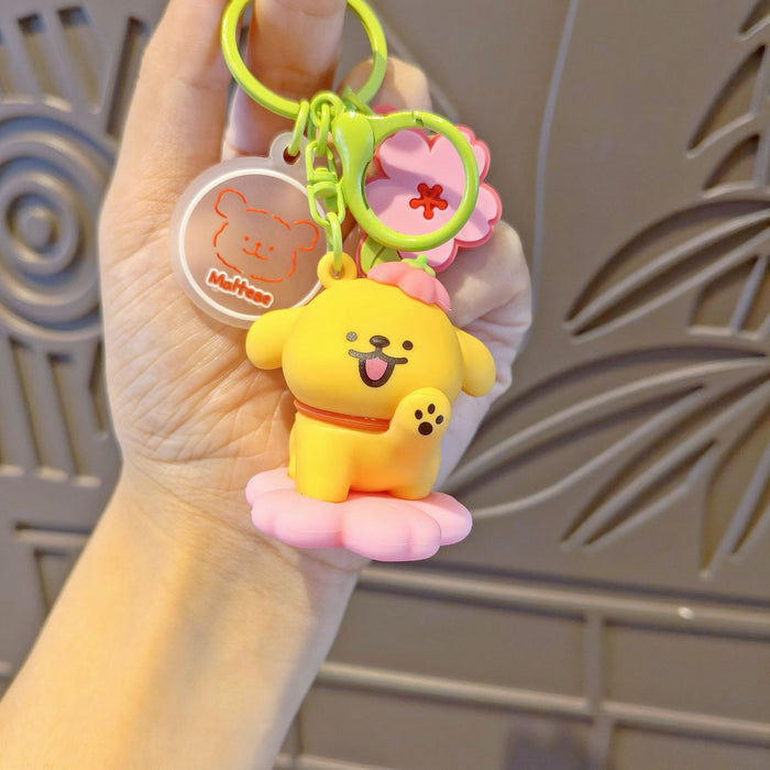 Wholesale Line Puppy Silicone Keychain Cartoon Backpack Pendant Gift MOQ≥5