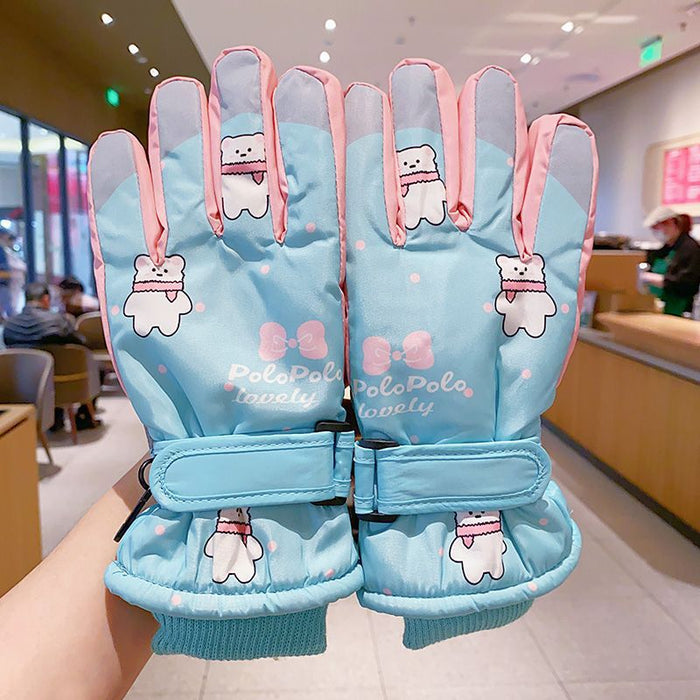 Wholesale Cartoon Windproof and Antifreeze Fleece-Lined Gloves