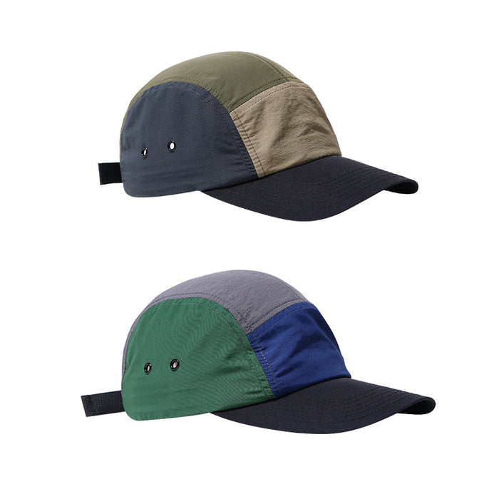 Wholesale Hat Sunshade Five Page Duck Tongue Hat Color blocked Street Button Adjustable Mountaineering Outdoor Baseball Hat