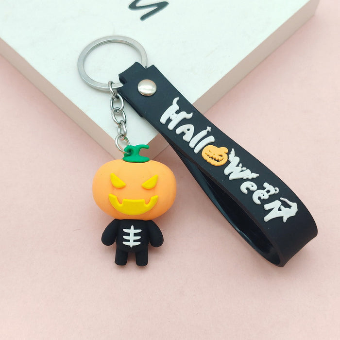 Wholesale Soft Glue Keychain Pendant - Skull Pumpkin Death Cartoon MOQ≥2