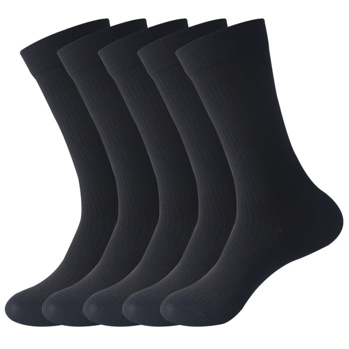 Wholesale Vertical calf socks imitation double needle mid high tube socks cotton socks long socks