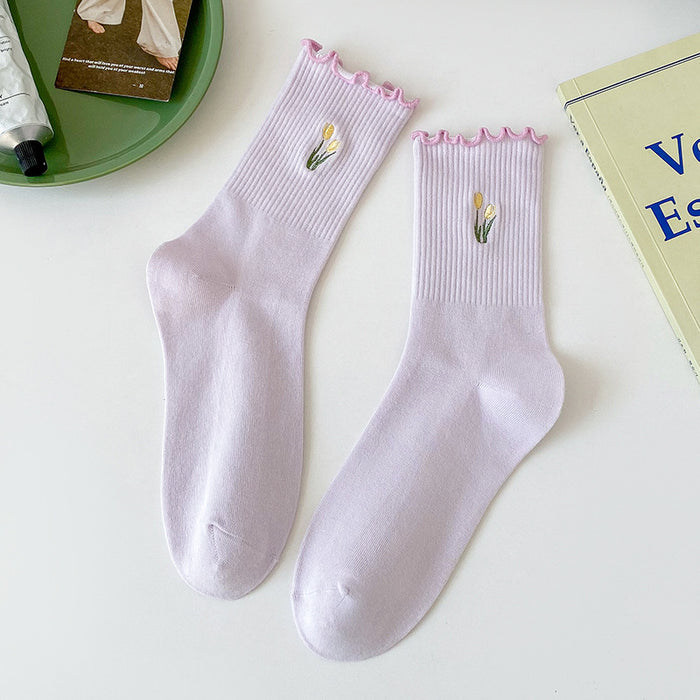 Wholesale Socks, tube socks, tulip flower pile socks