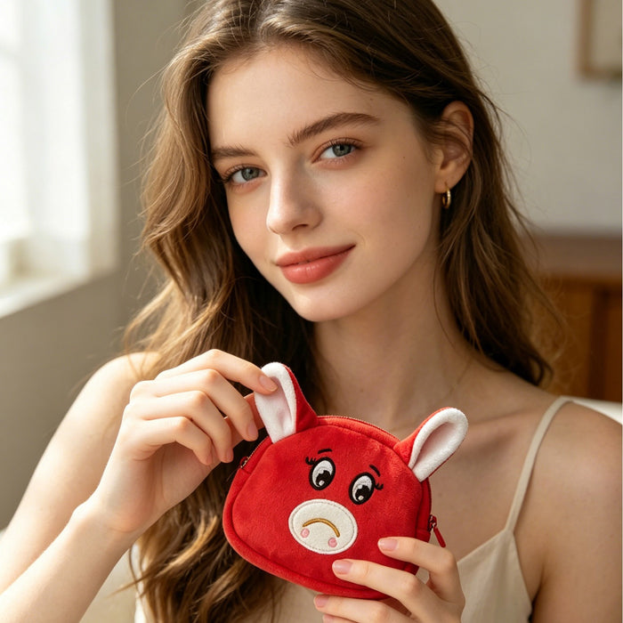 Wholesale 3pcs Crying Horse Plush Coin Purse Storage Bag
