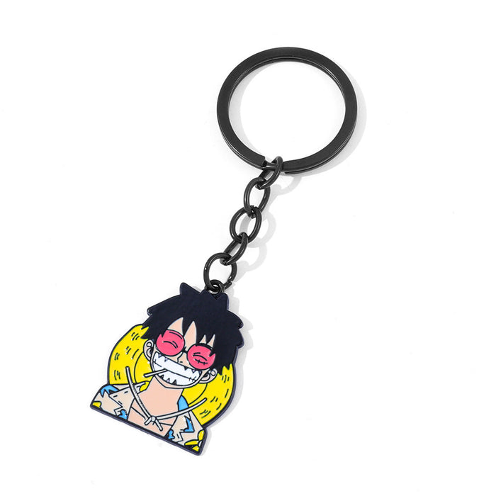 Wholesale Black metal ring paired with quirky pendant keychain decoration pendant