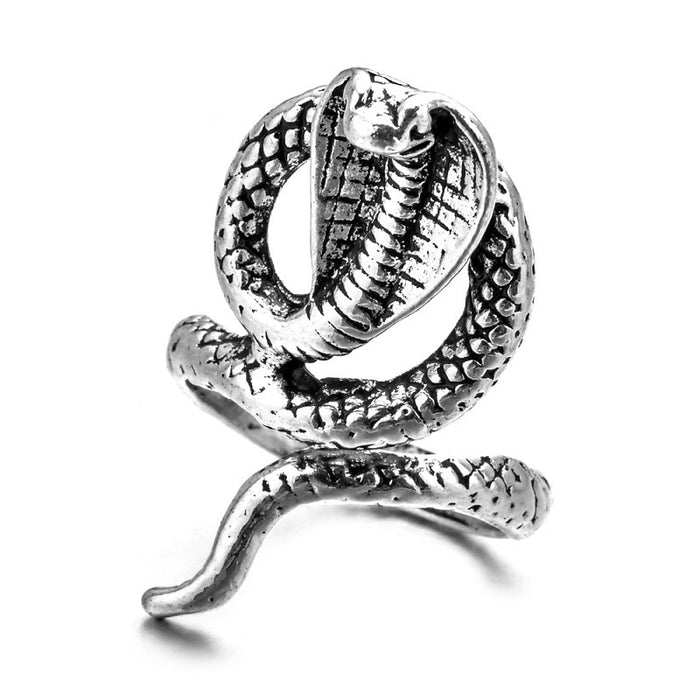 Wholesale European and American Style Personality Snake Ring Cool Ring Retro Open Eye Snake Ring JDC-RS-NH003