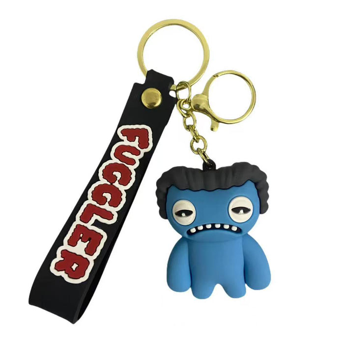 Wholesale Cute Monster Doll PVC Soft Rubber Tooth Treasure Ugly Cute Funny Keychain Blind Box Accessories