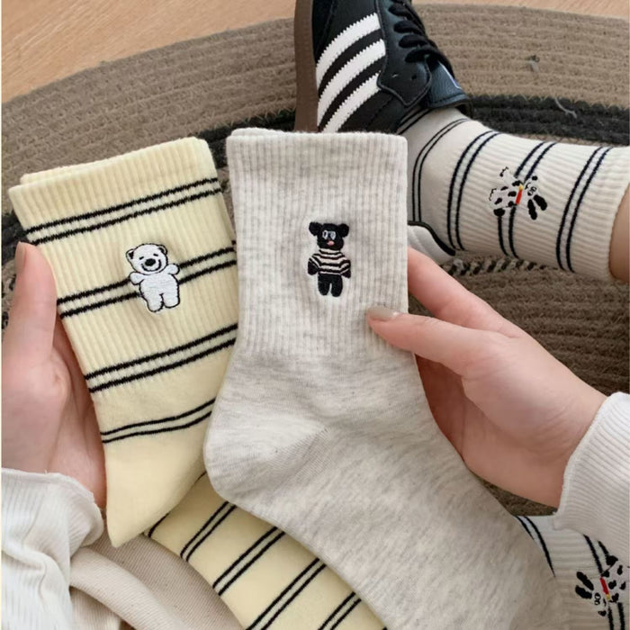 Wholesale Socks, mid tube socks, striped socks, versatile and casual