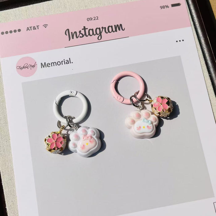 Wholesale Plastic Resin Cartoon Cat Paw Keychain Cute Bag Charm Fashion Accessory Gift For Couples Boutique Resale