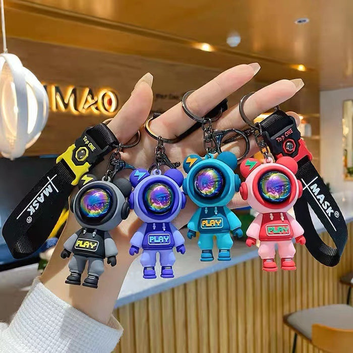 Wholesale Little Bear Keychain Personalized Fashion Cartoon Men's and Women's Car Pendant Backpack Hanging Decoration Small Gift