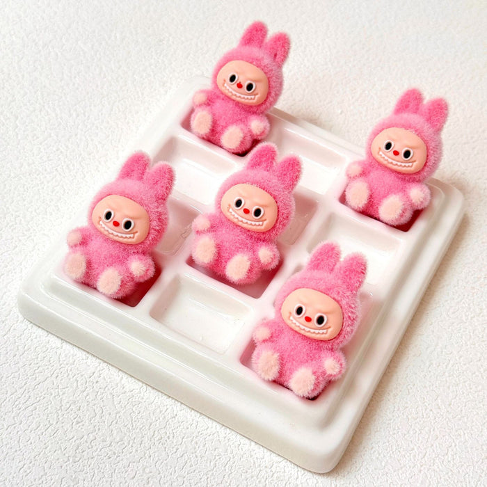 Wholesale 10pcs Cartoon flocking sitting beaded pen keychain accessories mobile phone chain loose bead jewelry accessories