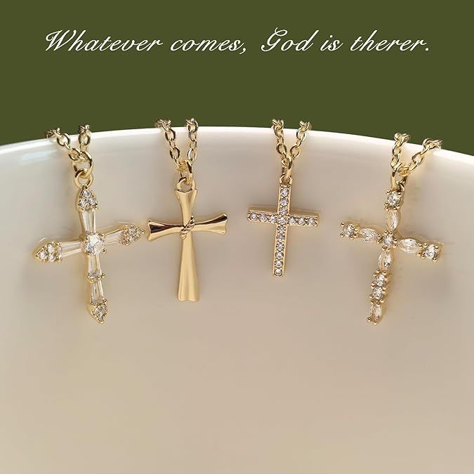 Wholesale Cross necklace, light luxury, niche design, fashionable and versatile, full diamond zircon necklace