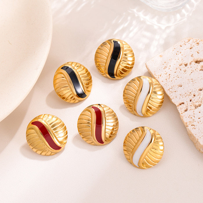 Wholesale Rectangular spiral pattern design earrings, niche retro earrings wholesale