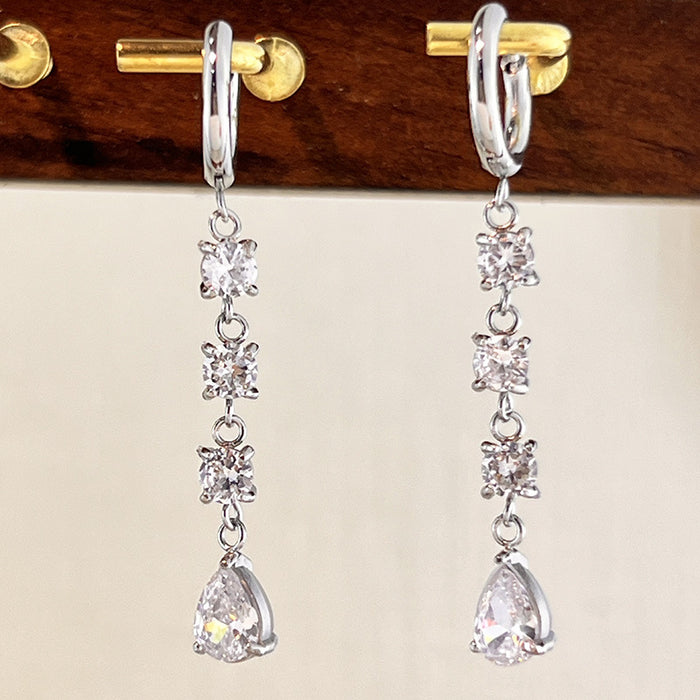 Wholesale Stainless Steel Gold Water Drop Statemente Earrings