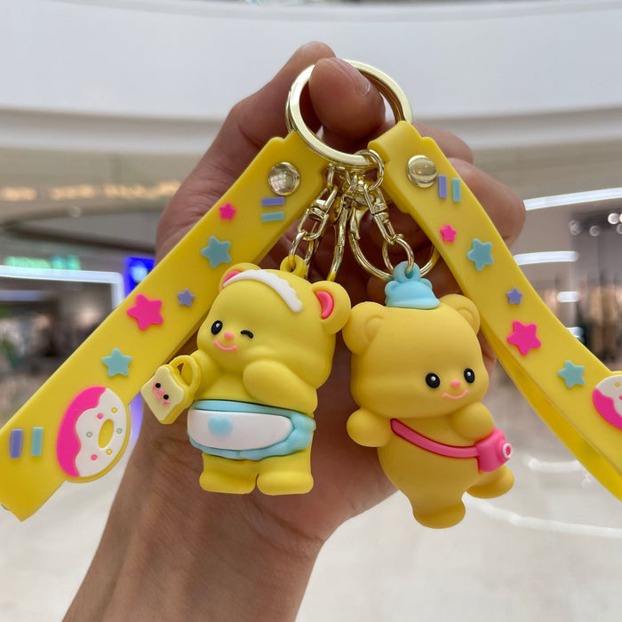 Wholesale Keychain cartoon teddy bear pendant backpack bag car ornament