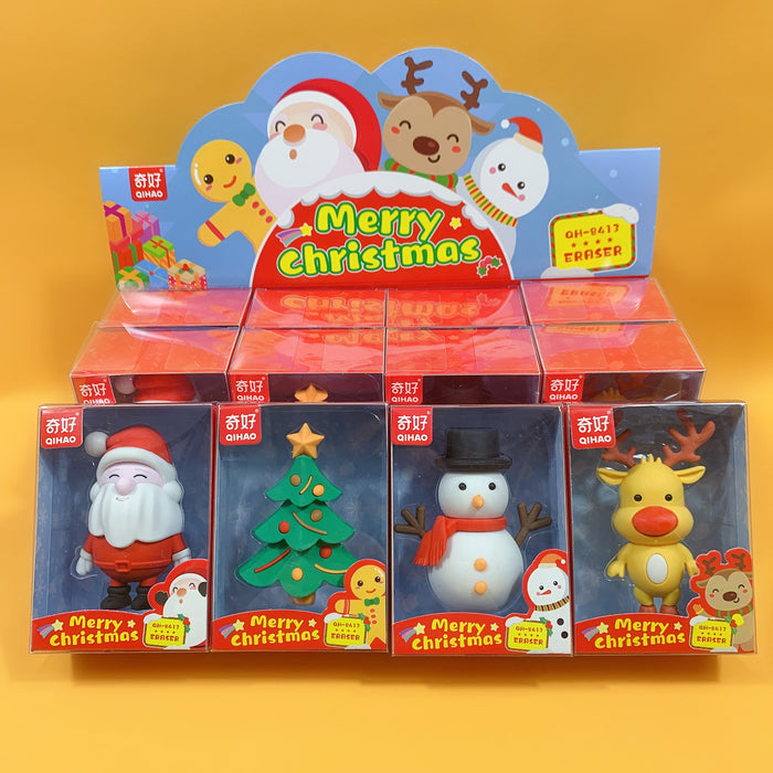 Wholesale 12pcs/box Decorative Rubber Eraser Amusement Park Cartoon Student Stationery