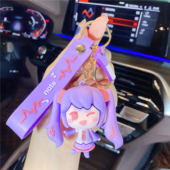 Wholesale PVC Cartoon Keychain Pendant Cute Pink Anime Figure Bag Charm Car Key Accessory