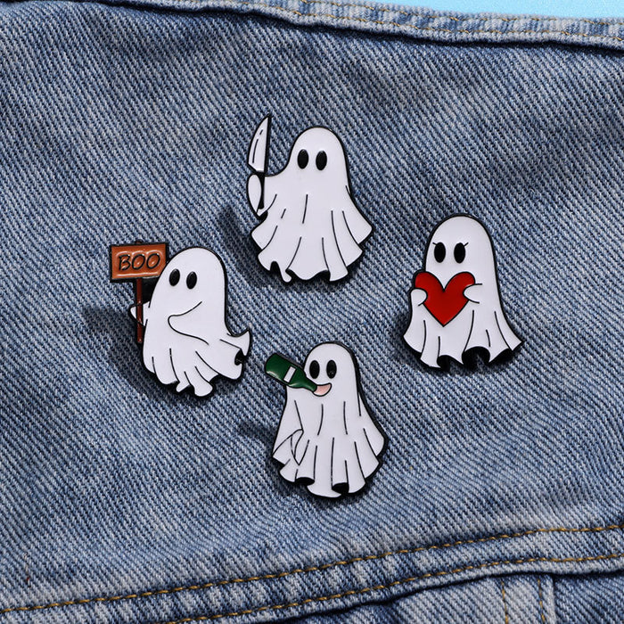 Wholesale Ghost Enamel Brooch Pin Set Chic Unisex Costume Accessory Decorative Lapel Pin
