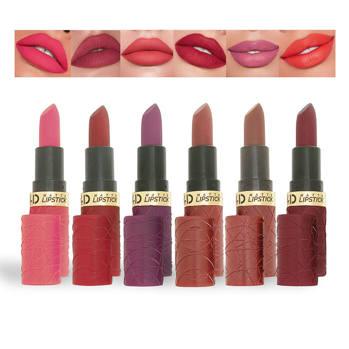 Wholesale A set of 6 new matte matte matte lipstick modern brown red lipstick set