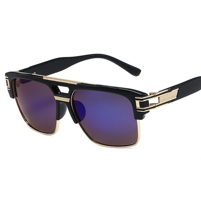 Wholesale Square Frame Retro Colorful Reflective PC Sunglasses JDC-SG-HongR020