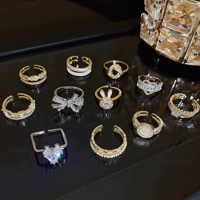 Wholesale Butterfly ring inlaid with zircon