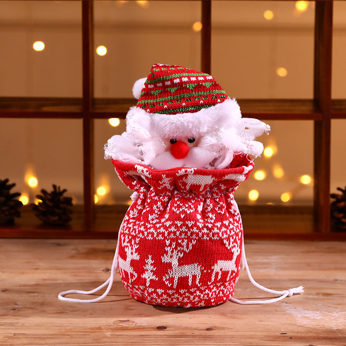 Wholesale Christmas Neck Gift Bag Happy Decal Flower Handbag Candy Bag Cartoon Children' s Handbag Apple Bag Gift Bag