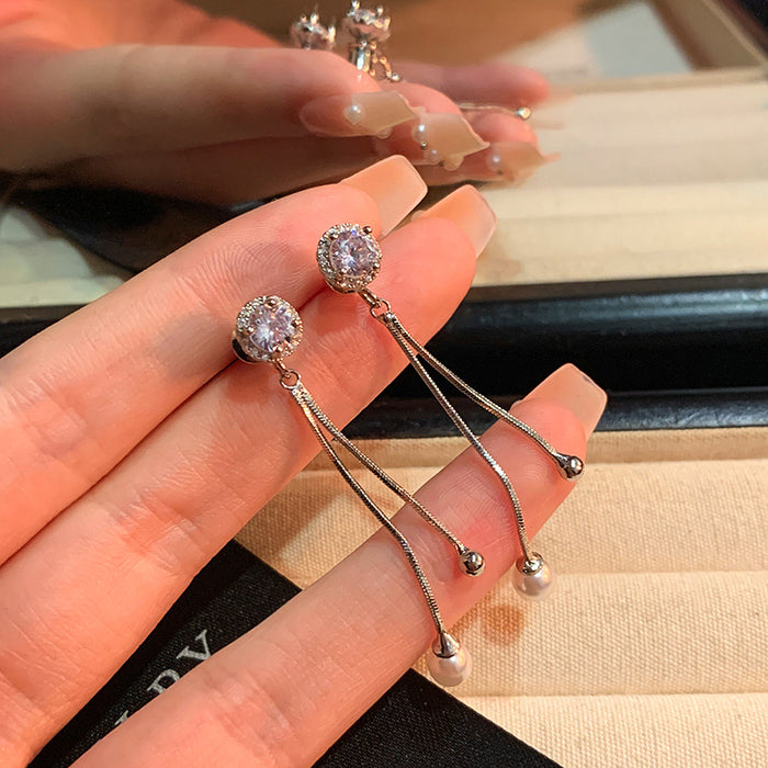 Wholesale Pearl long earrings, personalized, simple and versatile ear accessories