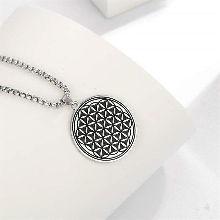 Wholesale Simple circular circular stainless steel geometric collarbone chain pendant necklace