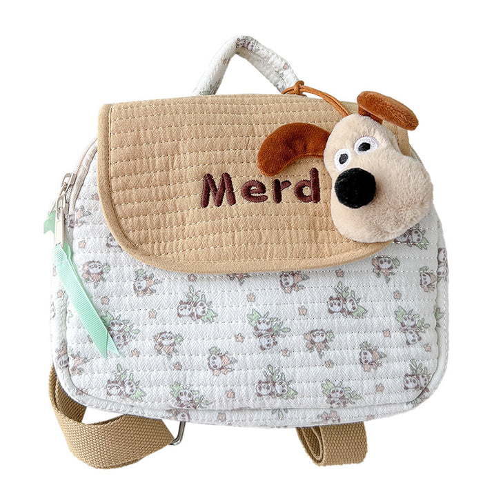 Wholesale Cute puppy plaid embroidery thread on backpack