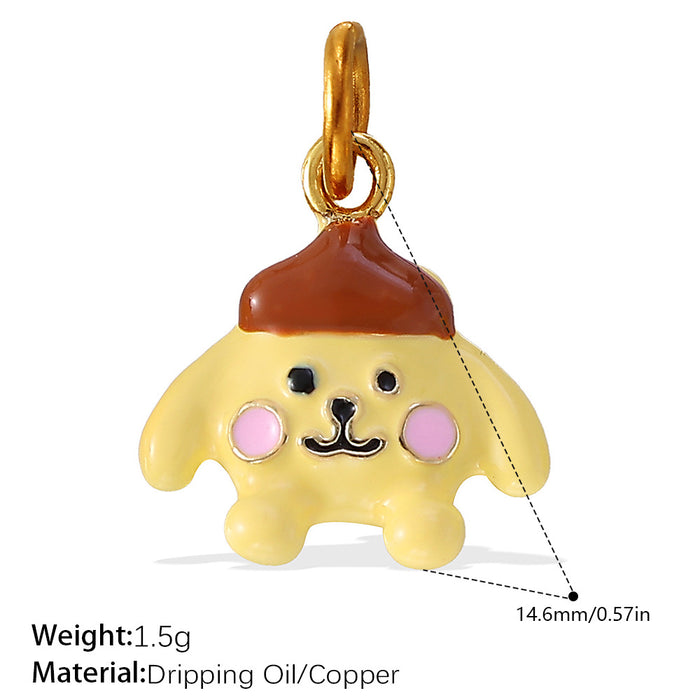 Wholesale Cartoon Cute Stereo Elephant Puppy Oil Dripping Pendant Decorative Accessories Mobile Phone Pendant