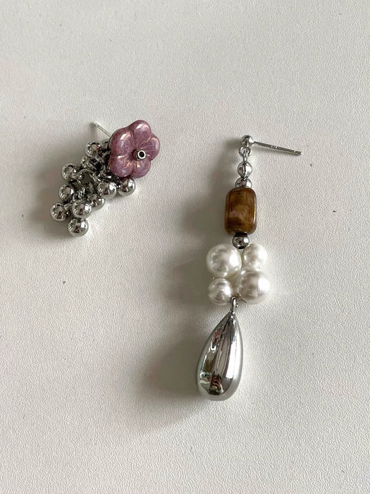 Wholesale Design flower handmade bead earrings, silver ear studs, ear clips for women