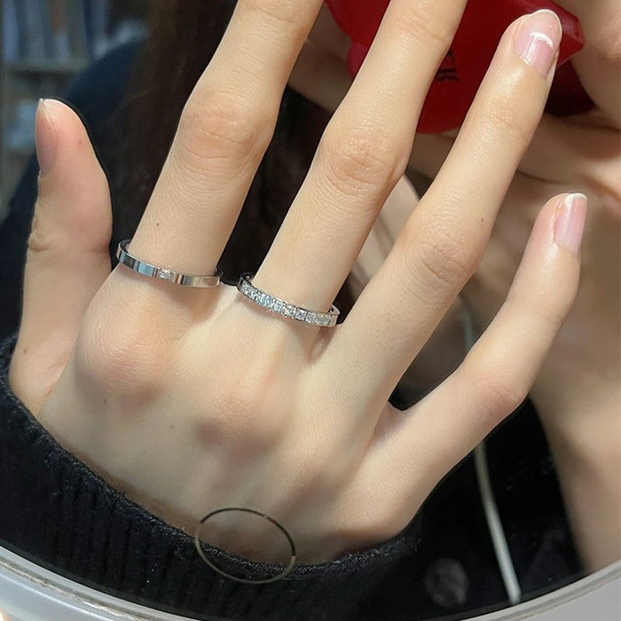 Wholesale Romantic Sparkling Diamond silver Combination Ring